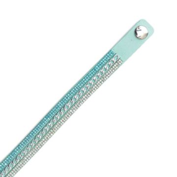 Armband in Strassoptik mit Kette silberfarben mint 16 mm ca. 40 cm