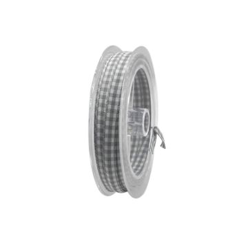 Karoband grau-weiß 6 mm 1 Sp = 10m