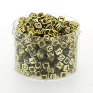 Buchstabenp.Kunststoff Mix goldfarben 6x6 mm 1 Dose = 50gr=300 Stück