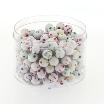 Perle Smilie weiß bunt 7 mm 1 Dose = 60gr.