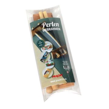 Holzwebrahmen zerlegt in Plexi Verpackung