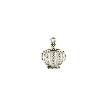 Metallteile Krone altsilberfarben 15 mm