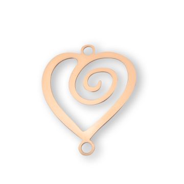 Metallzwischenteil Herz rosegoldfarben 18x22 mm