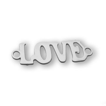 Metallzwischenteil Love platinfarben 7x24 mm
