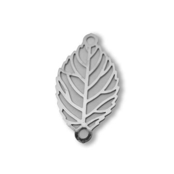 Metallzwischenteil Blatt platinfarben 13x24 mm