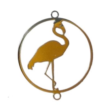 Metallzwischenteil rund Flamingo platinfarben 26x31 mm