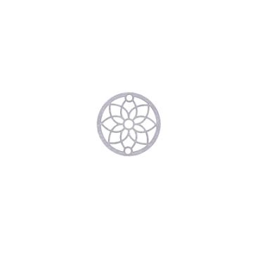 Metallzwischenteil Blume platinfarben 20 mm