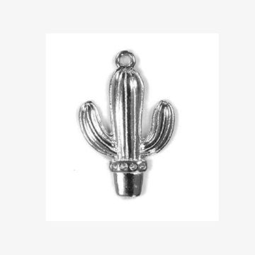 Metallanhänger Kaktus platinfarben 25x16 mm