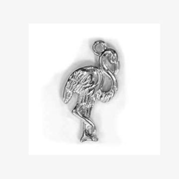 Metallanhänger Flamingo platinfarben 24x12 mm