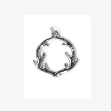 Metallanhänger Geweih platinfarben 23x21 mm