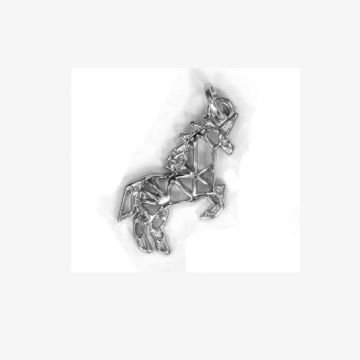 Metallanhänger Einhorn platinfarben 22x11 mm