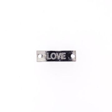 Metallzwischenteil Love platinfarben 33x9 mm