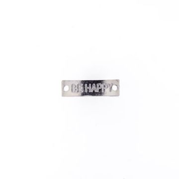 Metallzwischenteil Be Happy platinfarben 33x9 mm