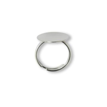 Verstellbare Ringe mit Platte platinfarben 17 mm