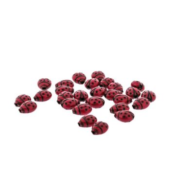 Marienkäferperle rot-schwarz 11 mm Lochgröße 1,5 mm