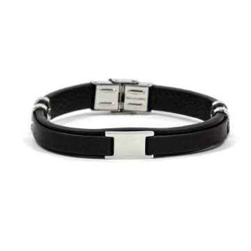 Armband echt Leder d'braun schwarz ca. 21x1 cm