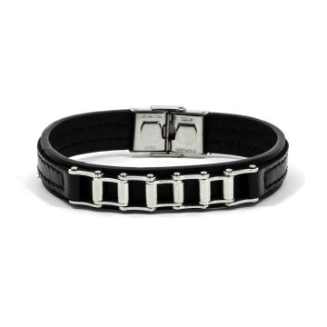 Armband echt Leder schwarz ca. 21x1,2 cm