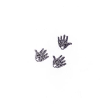 Metallanhänger Hand platinfarben 12x12 mm