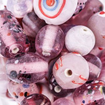 Glasperle Handmade rosa 15 gr