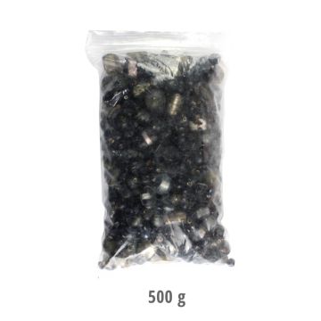 500 gr. Glasperle Schwarz Handmade