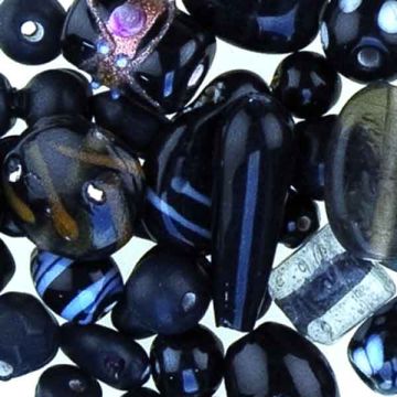 Glasperle Handmade schwarz 1 Dose = 100gr 1 Dosen