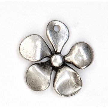 Metallanhänger Blume altplatinfarben 30 mm Lochgröße 1,5 mm