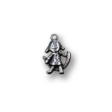 Metallanhänger Mädchen altplatinfarben 25x15 mm