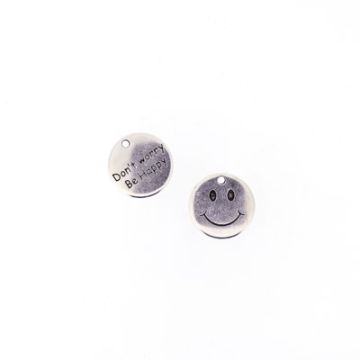 Metallteil Anhänger Smile altplatin 20 mm Lochgröße 2 mm