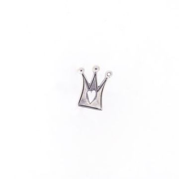 Metallanhänger Krone platin antik 22x17 mm Lochgröße 1,5 mm