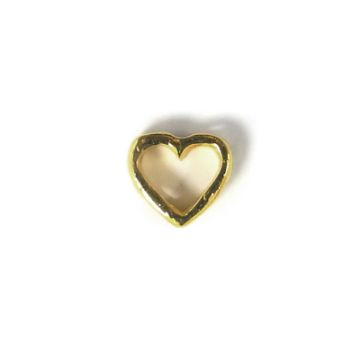 Metallzwischenteil Herz goldfarben 10x10 mm Lochgröße 2 mm