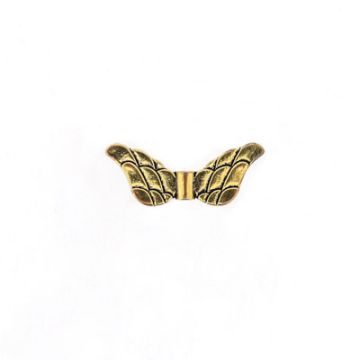 Metallzwischenteil Flügel altgoldfarben 30x10 mm Lochgröße 2 mm