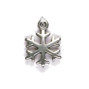 Metallanhänger Schneeflocke altplatin 14 mm