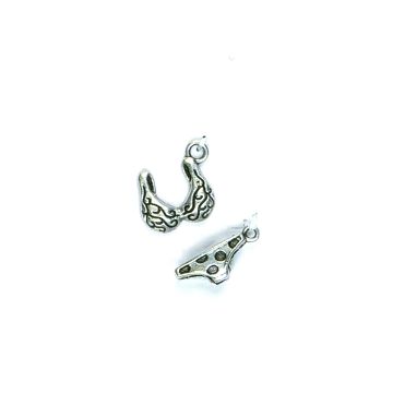 Metallanhänger Bikini altplatin 16x12/14 mm