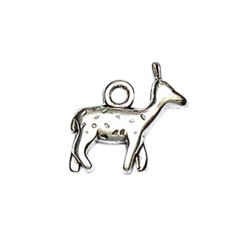 Metallanhänger Reh altplatin 16x19 mm
