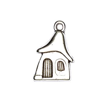 Metallanhänger Haus altplatin 19x12 mm