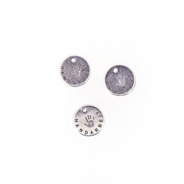 Metallanhänger HANDARBEIT altplatin 13 mm