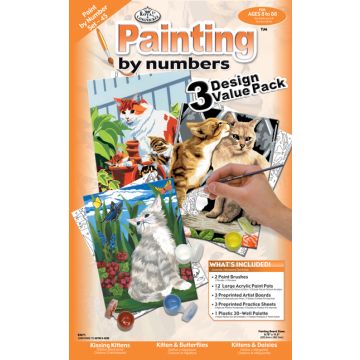 Malen nach Zahlen Junior Katzen 22,2x29,8 cm 1 Pack, = 3 Bilder
