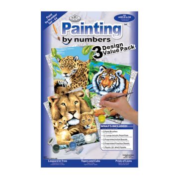Malen nach Zahlen Junior Dschungelkatzen 22,2x29,8 cm 1 Pack, = 3 Bilder