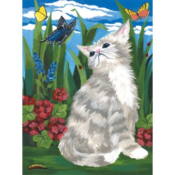 Malen nach Zahlen Junior Kätzchen mit Schmetterling 33x24 cm Pracht Creatives Hobby