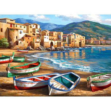 Malen nach Zahlen Spiaggia della citta 40x32,5 cm