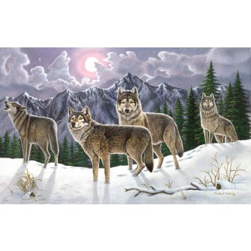 Malen nach Zahlen Junior Wolfsrudel 40x32,5 cm