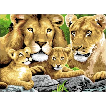 Malen nach Zahlen Junior Löwenfamilie 40x32,5 cm