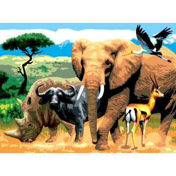 Malen nach Zahlen Junior Afrikanische Tiere 40x32,5 cm