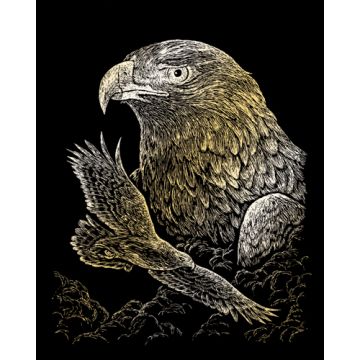 Kratzbilder Adler goldfarbig 20,3x25,4 cm