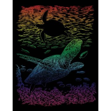 Kratzbilder Meeresschildkröte rainbow 20,3x25,4 cm