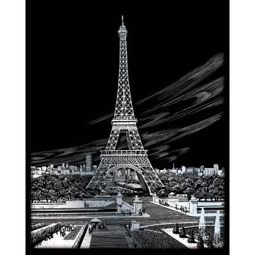 Kratzbilder Eiffelturm silberfarbig 20,3x25,4 cm
