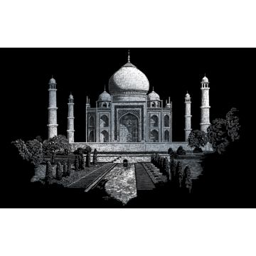 Kratzbilder Taj Mahal silberfarbig 28,6x39 cm
