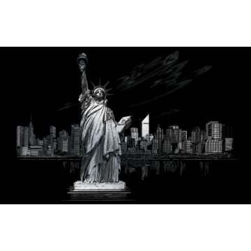 Kratzbilder Freiheitsstatue silberfarbig 28,6x39 cm