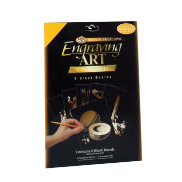 Kratzbilder leere Platten goldfarbig 25,4x20,3 cm 1 Pack, = 6 St, Pracht Creatives Hobby