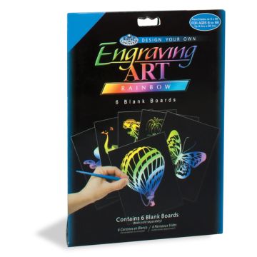 Kratzbilder leere Platten rainbow 25,4x20,3 cm 1 Pack, = 6 St, Pracht Creatives Hobby